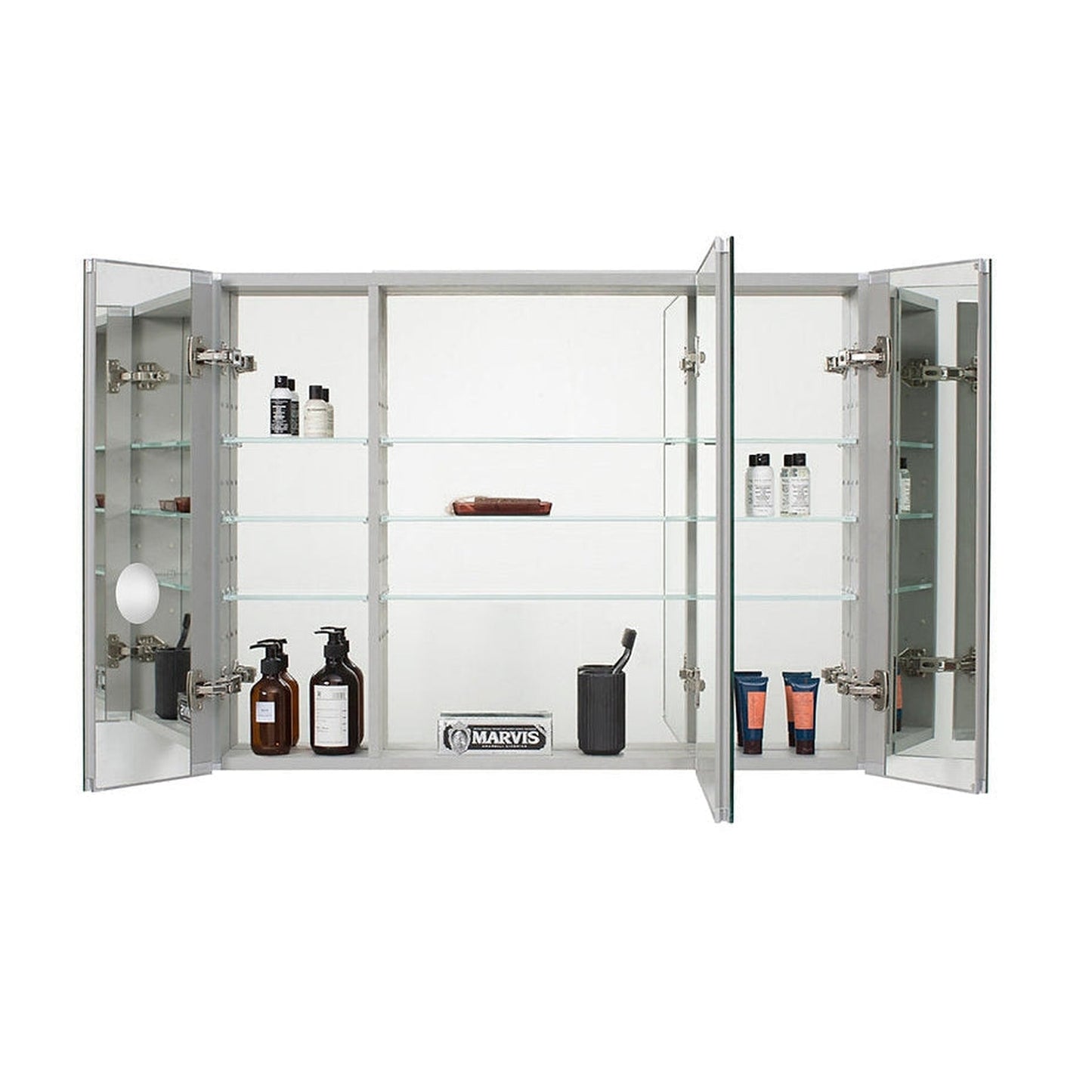 Aquadom Royale 40" x 30" Rectangle Recessed or Surface Mount Tri-View Bathroom Medicine Cabinet