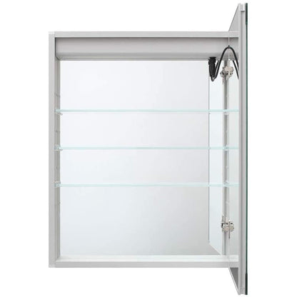 Aquadom Royale Basic 24" x 30" Single View Rectangular Left Hinged Recessed or Surface Mount Medicine Cabinet With LED Lighting, Touch Screen Button, Dimmer
