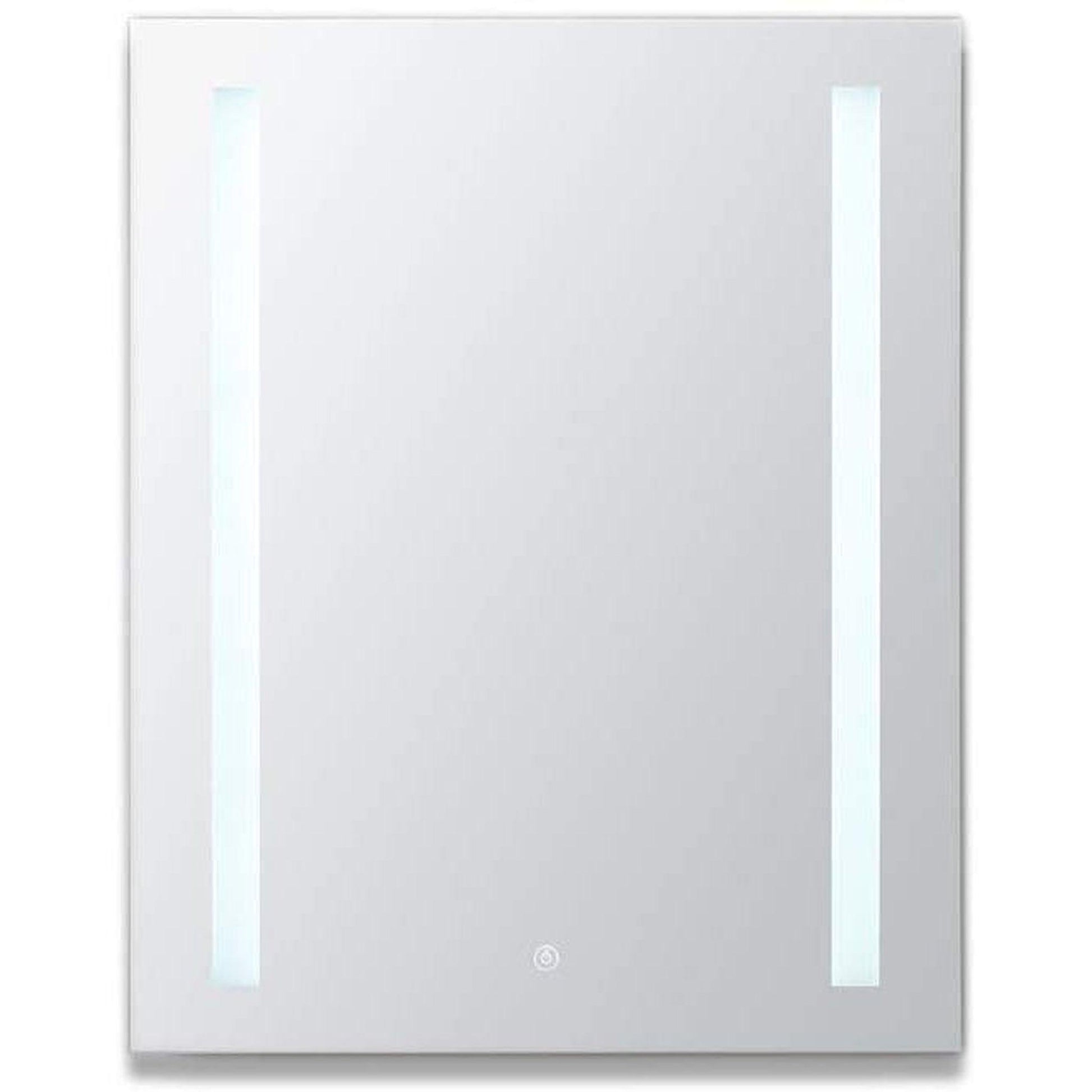 Aquadom Royale Basic 24" x 30" Single View Rectangular Left Hinged Recessed or Surface Mount Medicine Cabinet With LED Lighting, Touch Screen Button, Dimmer