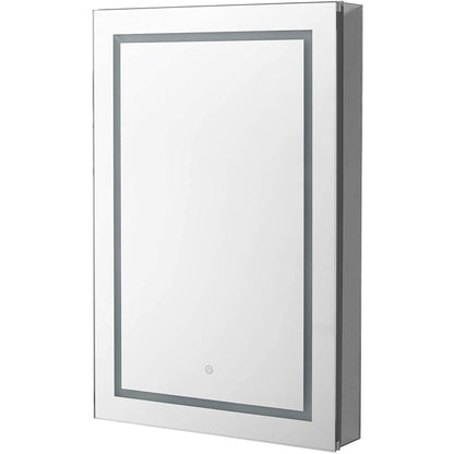 Aquadom Royale Basic Q 24" x 30" Single View Rectangle Left Hinged Recessed or Surface Mount Medicine Cabinet With LED Lighting, Touch Screen Button, Dimmer