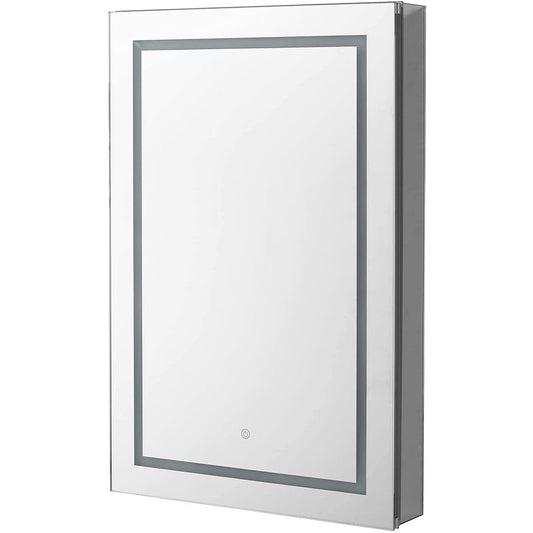Aquadom Royale Basic Q 24" x 30" Single View Rectangle Right Hinged Recessed or Surface Mount Medicine Cabinet With LED Lighting, Touch Screen Button, Dimmer