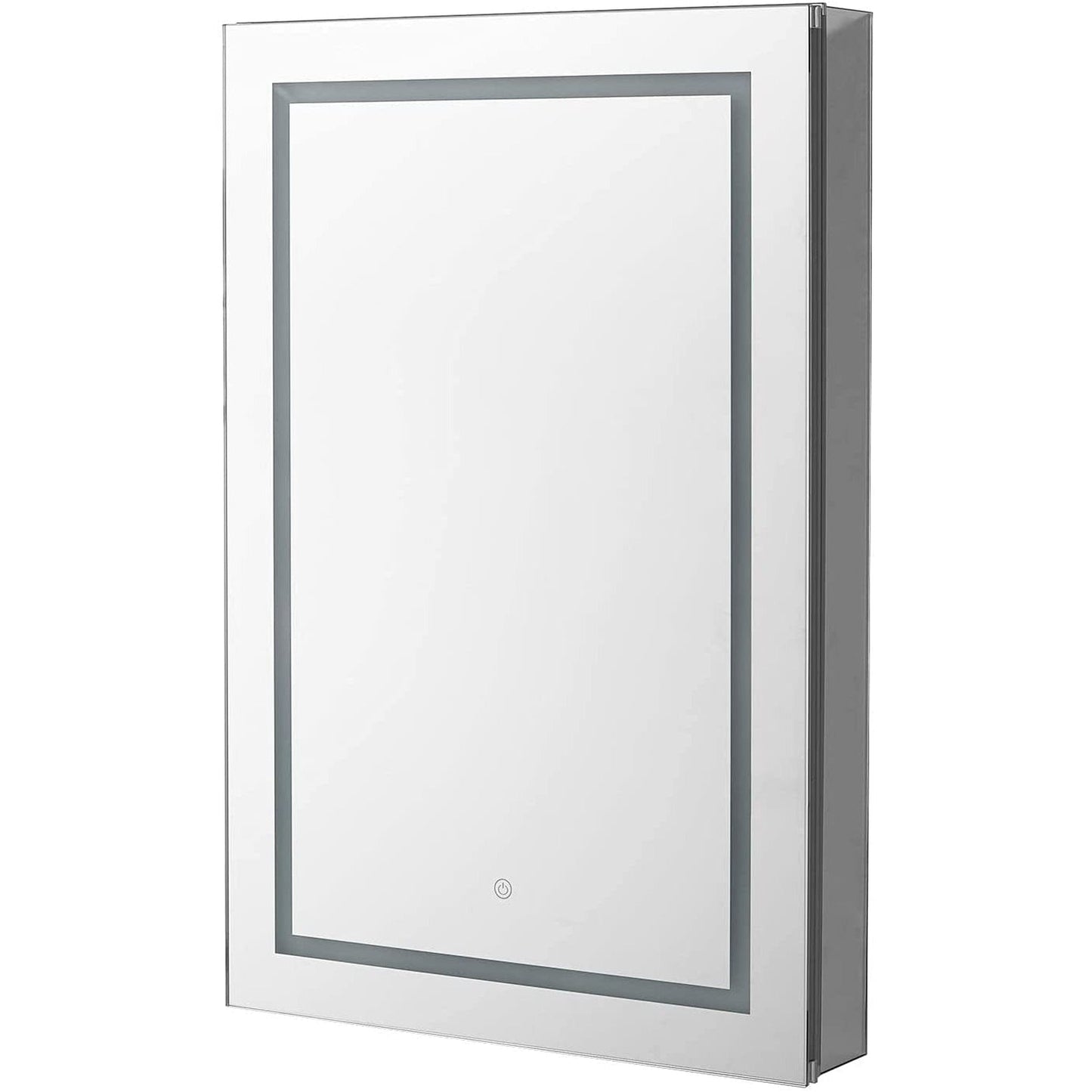 Aquadom Royale Basic Q 24" x 30" Single View Rectangle Right Hinged Recessed or Surface Mount Medicine Cabinet With LED Lighting, Touch Screen Button, Dimmer
