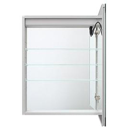 Aquadom Royale Basic Q 30" x 30" Single View Right Hinged Recessed or Surface Mount Medicine Cabinet With LED Lighting, Touch Screen Button, Dimmer