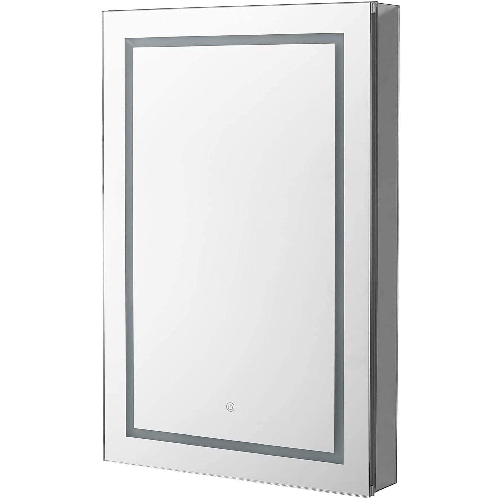Aquadom Royale Plus 24" x 36" Rectangle Recessed or Surface Mount Single View Right Hinged LED Lighted Bathroom Medicine Cabinet With Defogger, Electrical Outlet, Magnifying Mirror