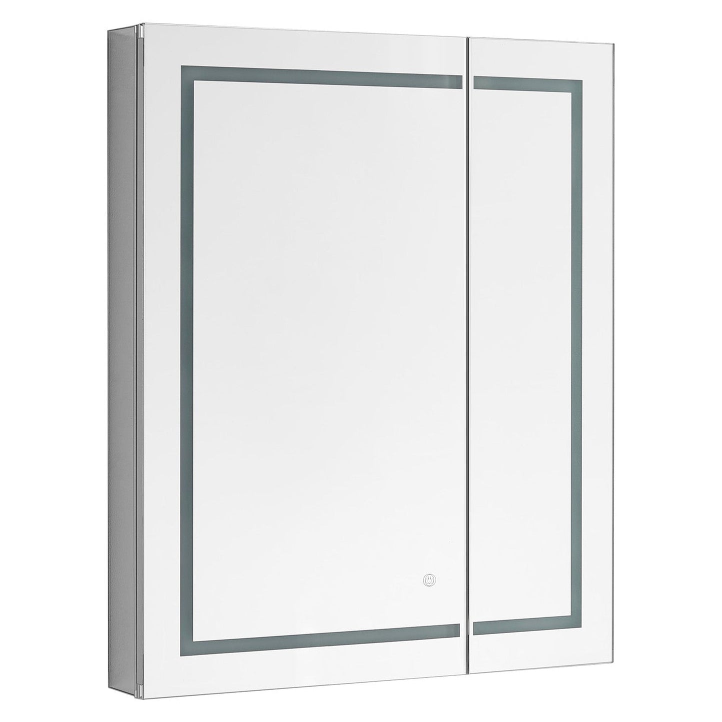 Aquadom Royale Plus 36" x 30" Rectangle Recessed or Surface Mount Bi-View LED Lighted Bathroom Medicine Cabinet With Defogger, Electrical Outlet, Magnifying Mirror