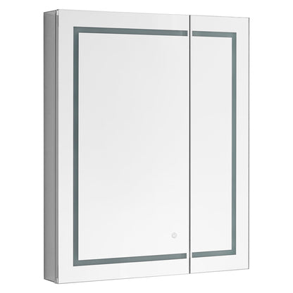 Aquadom Royale Plus 36" x 30" Rectangle Recessed or Surface Mount Bi-View LED Lighted Bathroom Medicine Cabinet With Defogger, Electrical Outlet, Magnifying Mirror