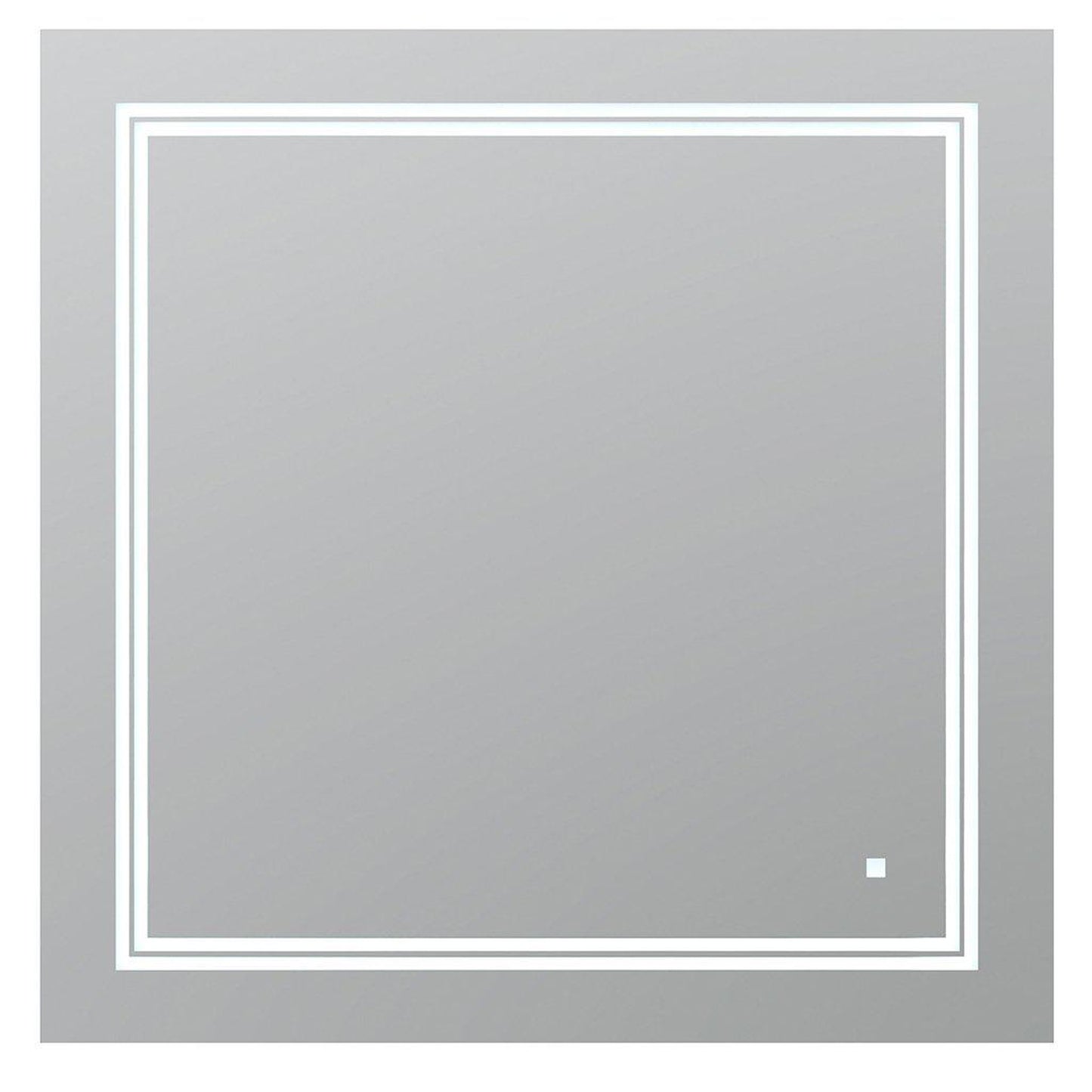 Aquadom SOHO 30" x 30" Square Ultra-Slim Frame LED Lighted Bathroom Mirror With Defogger