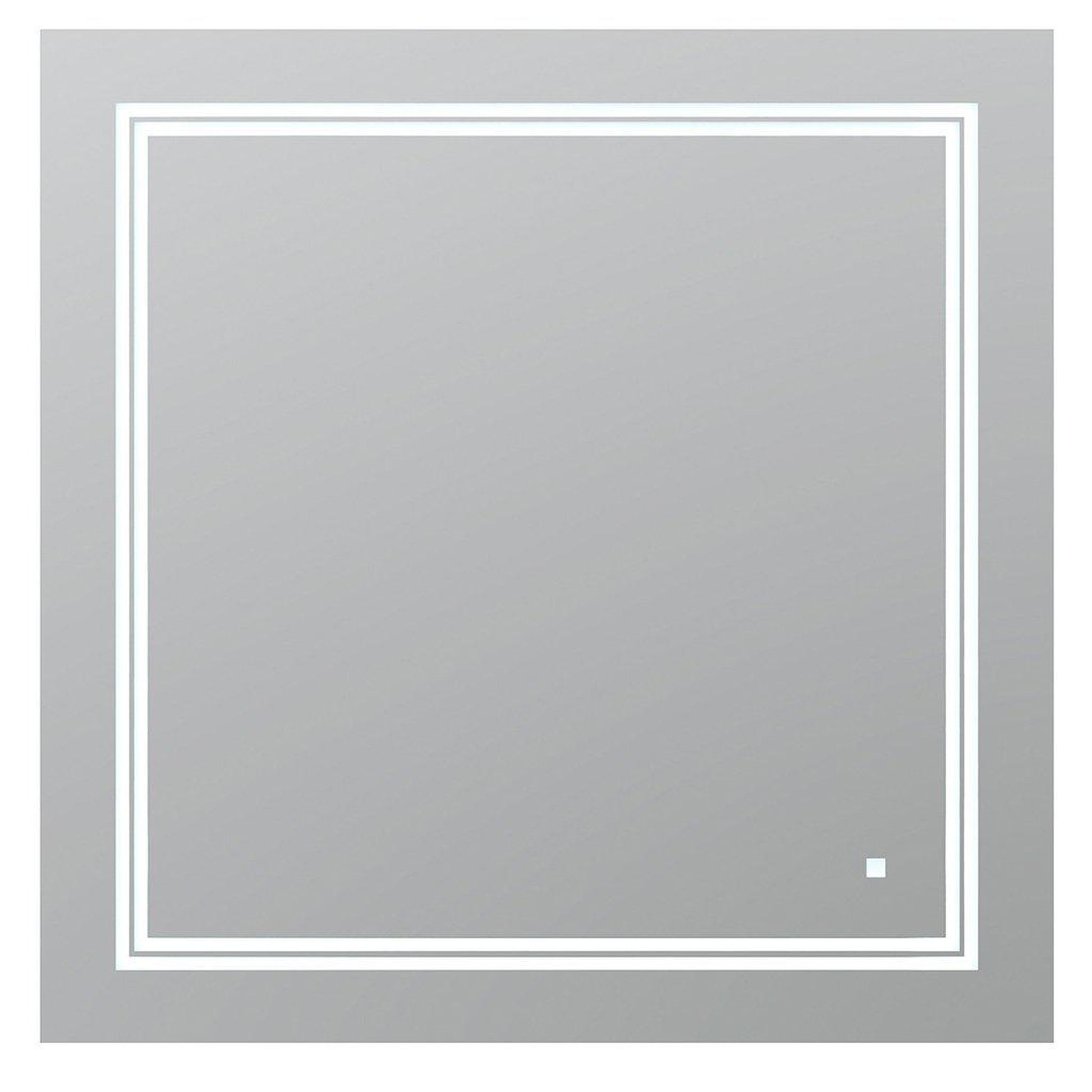 Aquadom SOHO 30" x 30" Square Ultra-Slim Frame LED Lighted Bathroom Mirror With Defogger