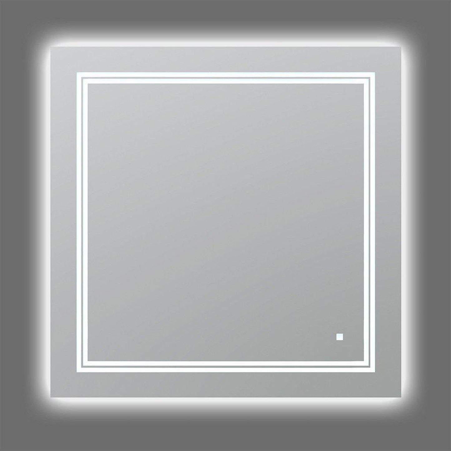 Aquadom SOHO 30" x 30" Square Ultra-Slim Frame LED Lighted Bathroom Mirror With Defogger