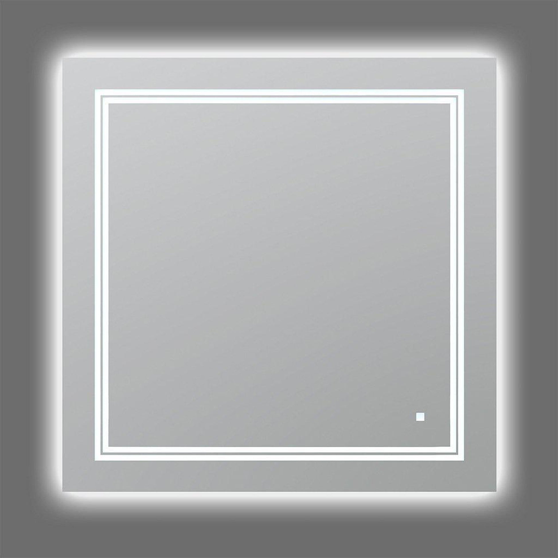Aquadom SOHO 30" x 30" Square Ultra-Slim Frame LED Lighted Bathroom Mirror With Defogger