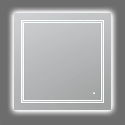 Aquadom SOHO 30" x 30" Square Ultra-Slim Frame LED Lighted Bathroom Mirror With Defogger