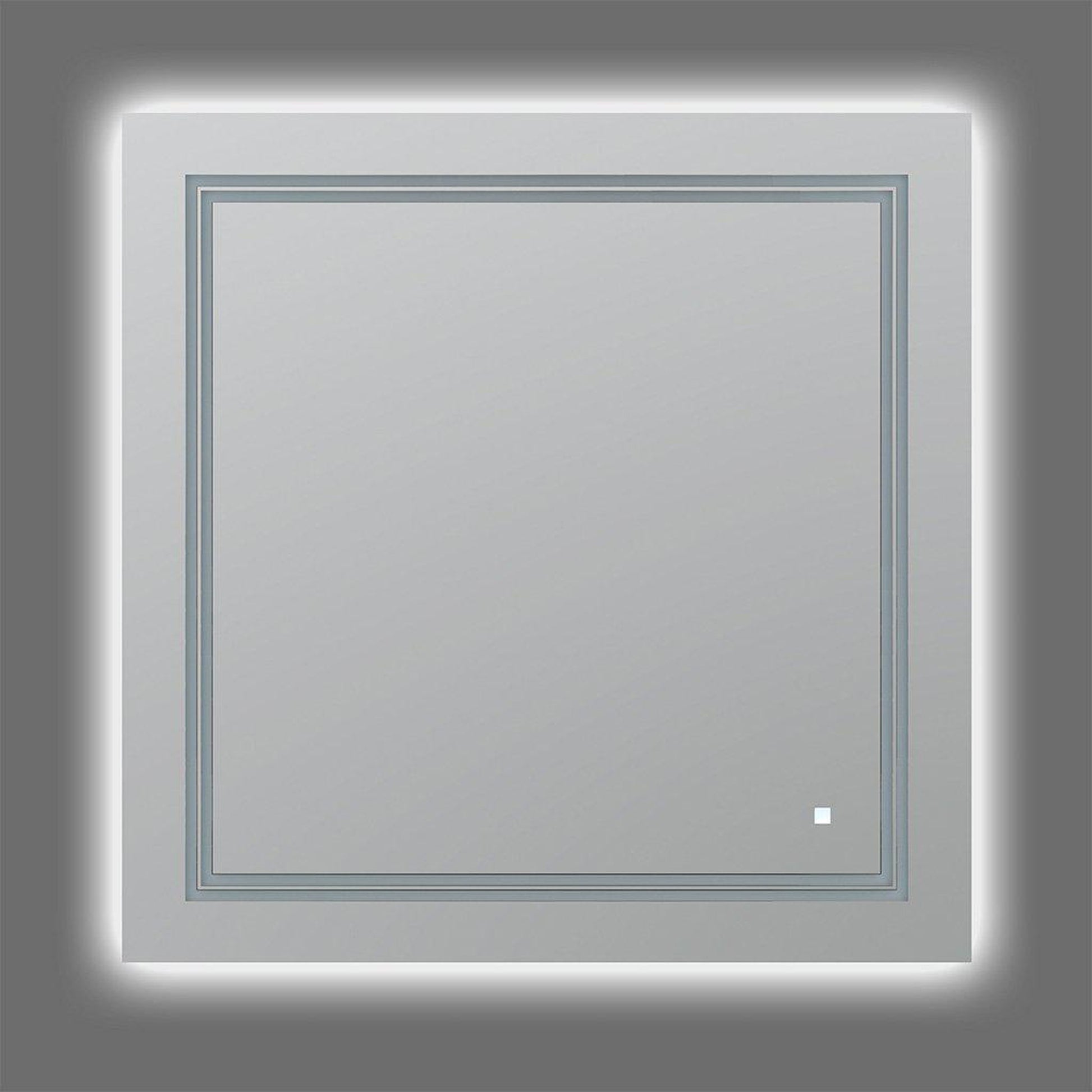 Aquadom SOHO 30" x 30" Square Ultra-Slim Frame LED Lighted Bathroom Mirror With Defogger