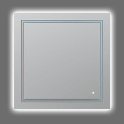 Aquadom SOHO 36" X 36" Square Ultra-Slim Frame LED Lighted Bathroom Mirror With Defogger