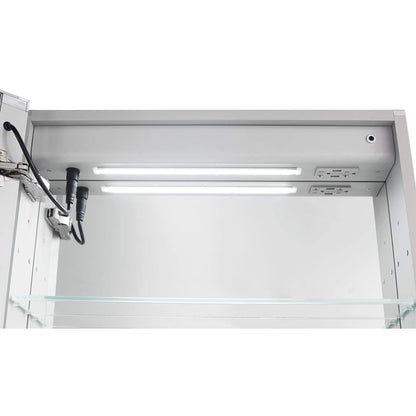 Aquadom Signature Royale Single View 24" x 40" Rectangular Left Hinged Medicine Cabinet With Lighting, Defogger, Integrated LED 3X Magnifying Mirror And Electrical Outlet with USB