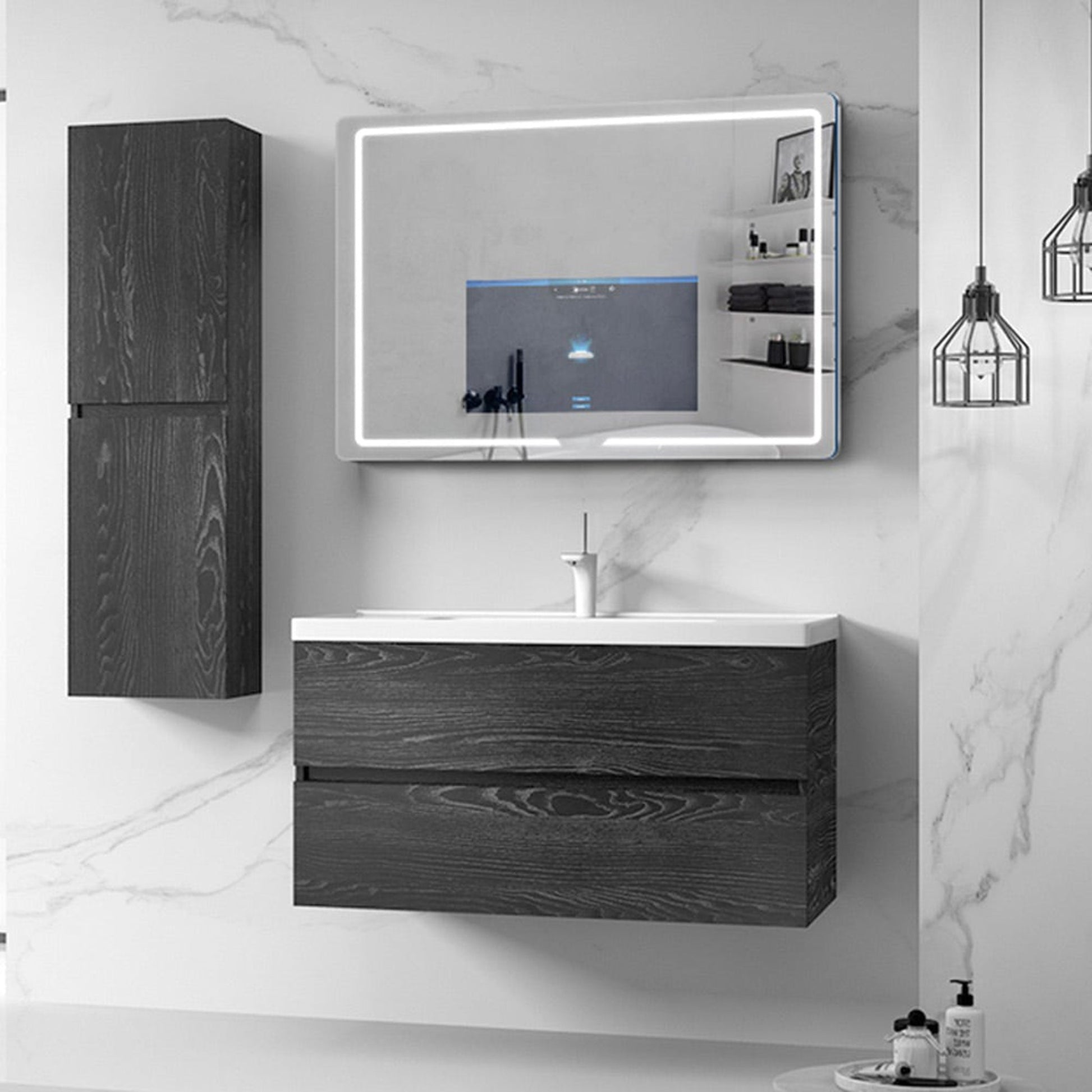 Aquadom NRG-1848-HD-BFS Fitness 18 x 48 inch Energy Smart Mirror with 5MP HD Camera and Body Fat Scale