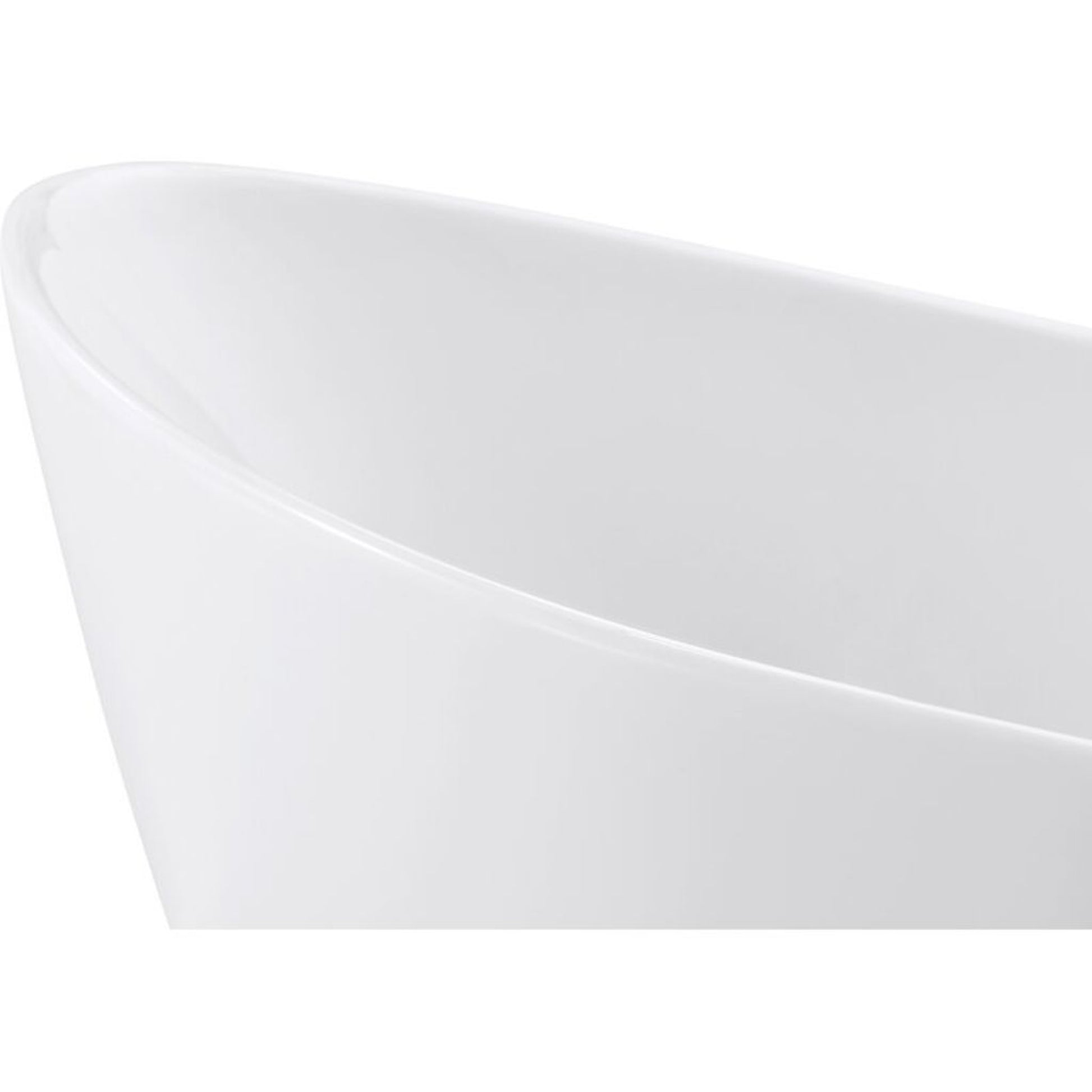 Aquareasons 67’’ White Acrylic Ultra-Thin Rim Design Freestanding Soaking Bathtub With Drainer and Overflow