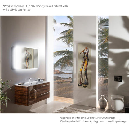 Armadi Art Moderno Luce 36” x 20” Pacific B Vanity with White Acrylic Countertop