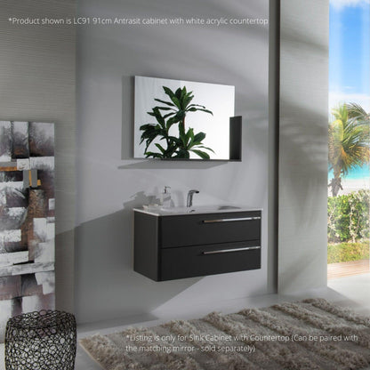 Armadi Art Moderno Luce 44” x 20” Antrasit Vanity With White Acrylic Countertop