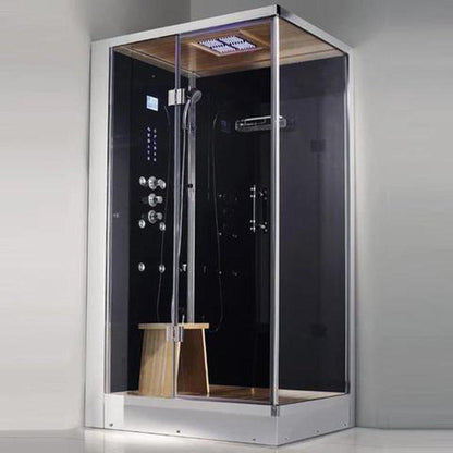 Athena 39" x 32" x 89" One Person Framed Rectangle Left Handed Steam Shower With Hinged Door & 6 Massage Jets