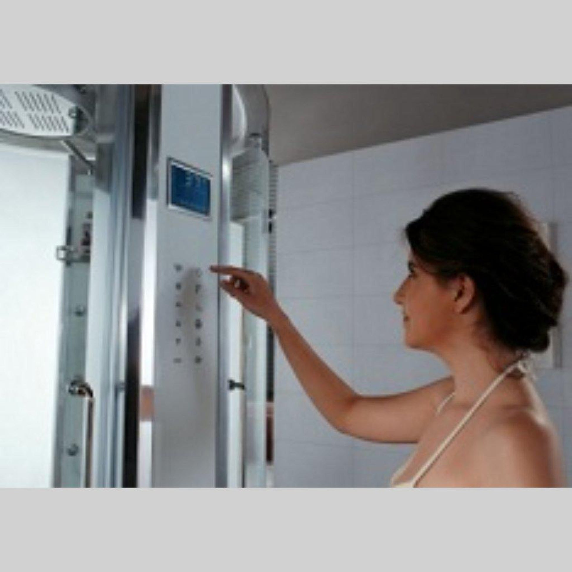 Athena 47" x 47" x 89" Two Person Corner Steam Shower With Dual Hinged Doors 12 Massage Jets & LED Chromatherapy Lighting