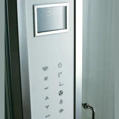 Athena 53" x 53" x 90" Two Person Corner Steam Shower With Dual Hinged Doors 12 Massage Jets & LED Chromatherapy Lighting