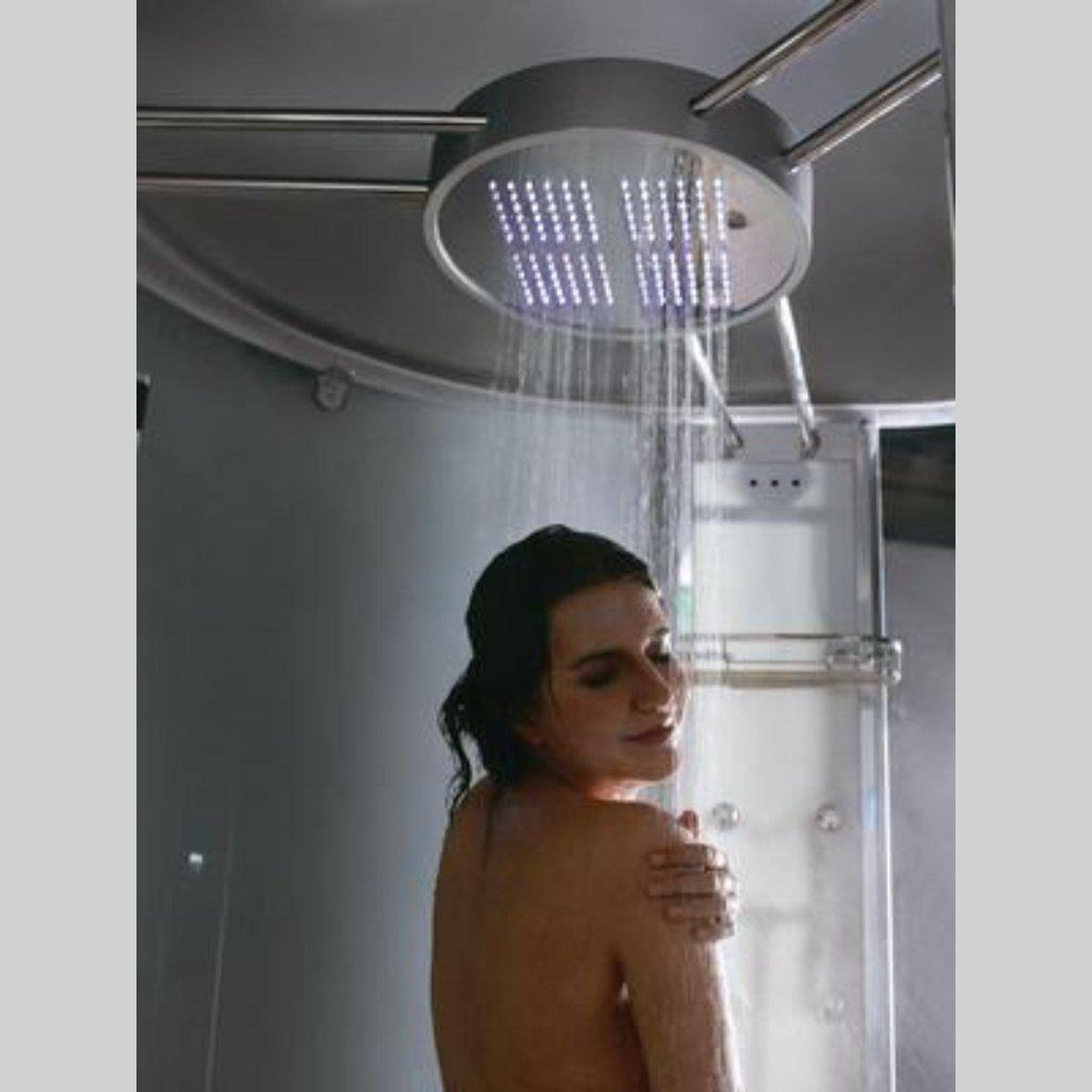 Athena 59" x 59" x 89" Two Person Corner Steam Shower With Dual Hinged Doors 12 Massage Jets & LED Chromatherapy Lighting