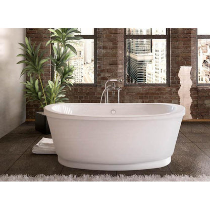 Atlantis Whirlpools Allure 36" x 66" White Oval Freestanding Acrylic Soaker Bath Tub