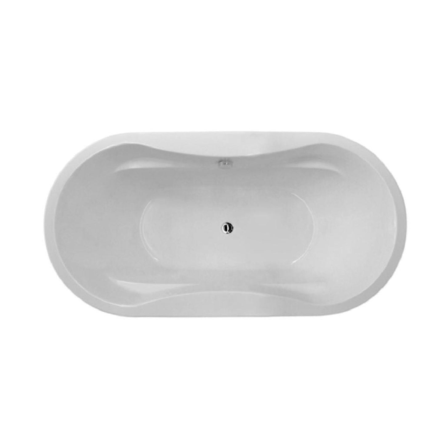 Atlantis Whirlpools Embrace 34" x 71" White Oval Freestanding Acrylic Air Bath Tub