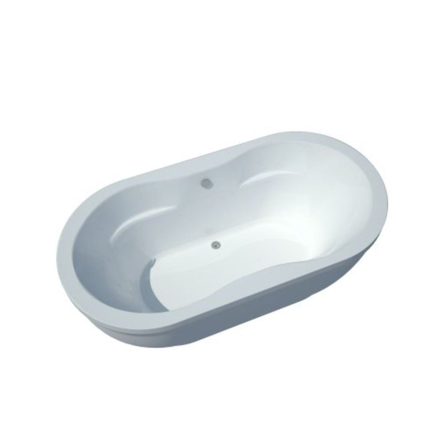 Atlantis Whirlpools Embrace 34" x 71" White Oval Freestanding Acrylic Soaker Bathtub