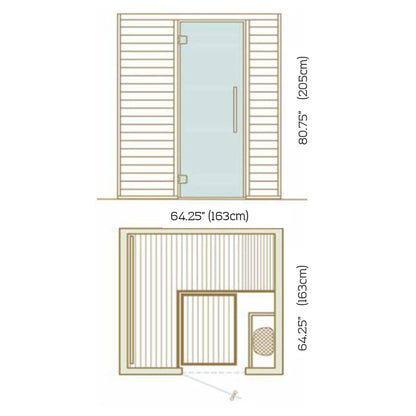 Auroom Baia 2-Person DIY Aspen Wood Indoor Sauna Cabin With Heater Guard