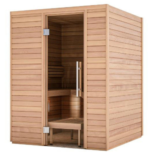 Auroom Baia 2-Person DIY Aspen Wood Indoor Sauna Cabin With Heater Guard