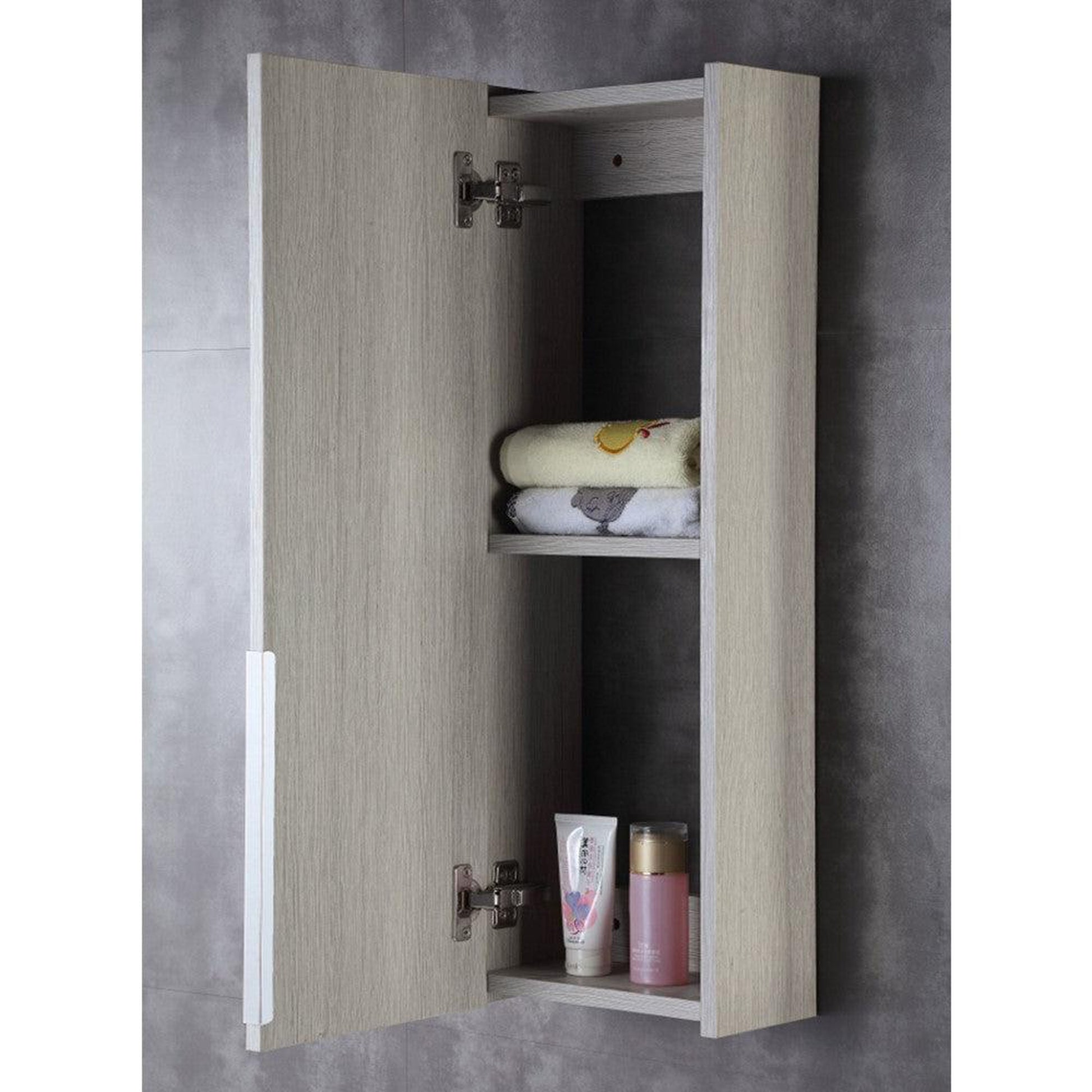 Bellaterra Home 10" Gray Pine Wall-Mounted Left Opening Side Cabinet