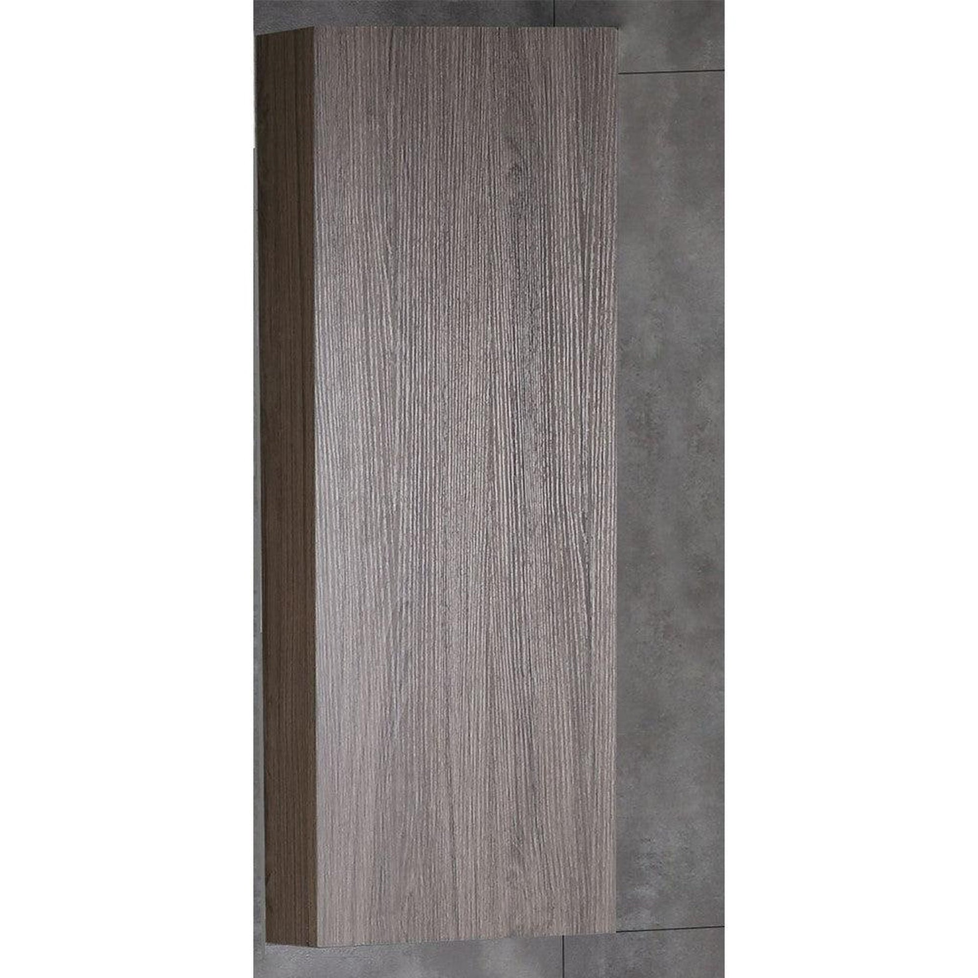 Bellaterra Home 12" Gray Brownish Oak Wall-Mounted Left Opening Side Cabinet