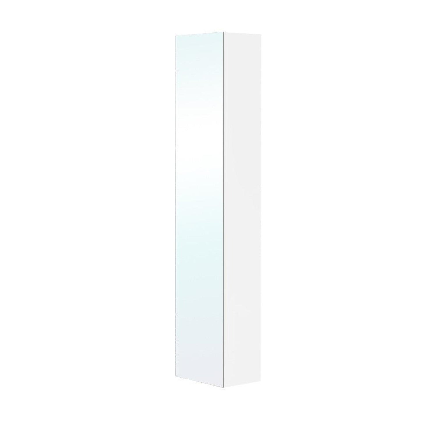 Bellaterra Home 12" White Wall-Mounted Mirrored Linen Cabinet