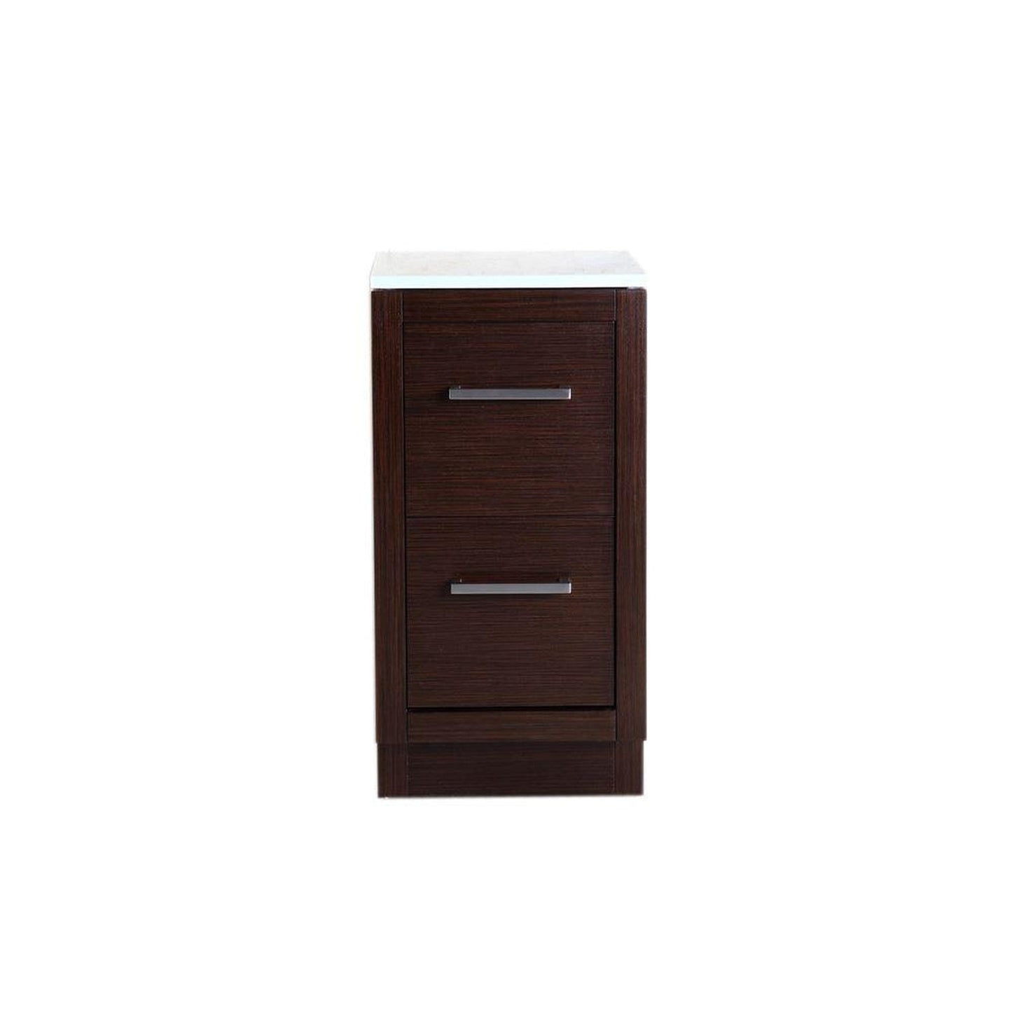 Bellaterra Home 16" 2-Drawer Wenge Freestanding Side Cabinet With Marble Counter Top