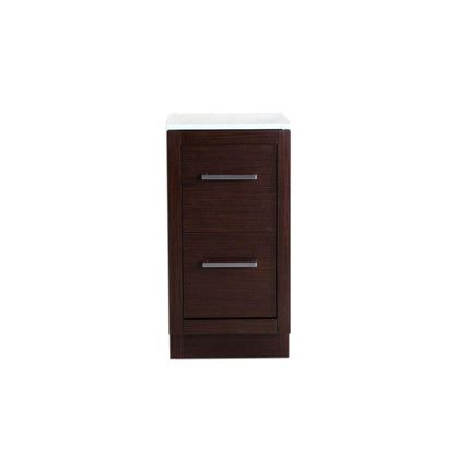 Bellaterra Home 16" 2-Drawer Wenge Freestanding Side Cabinet With Marble Counter Top