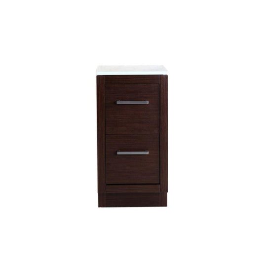 Bellaterra Home 16" 2-Drawer Wenge Freestanding Side Cabinet With Marble Counter Top