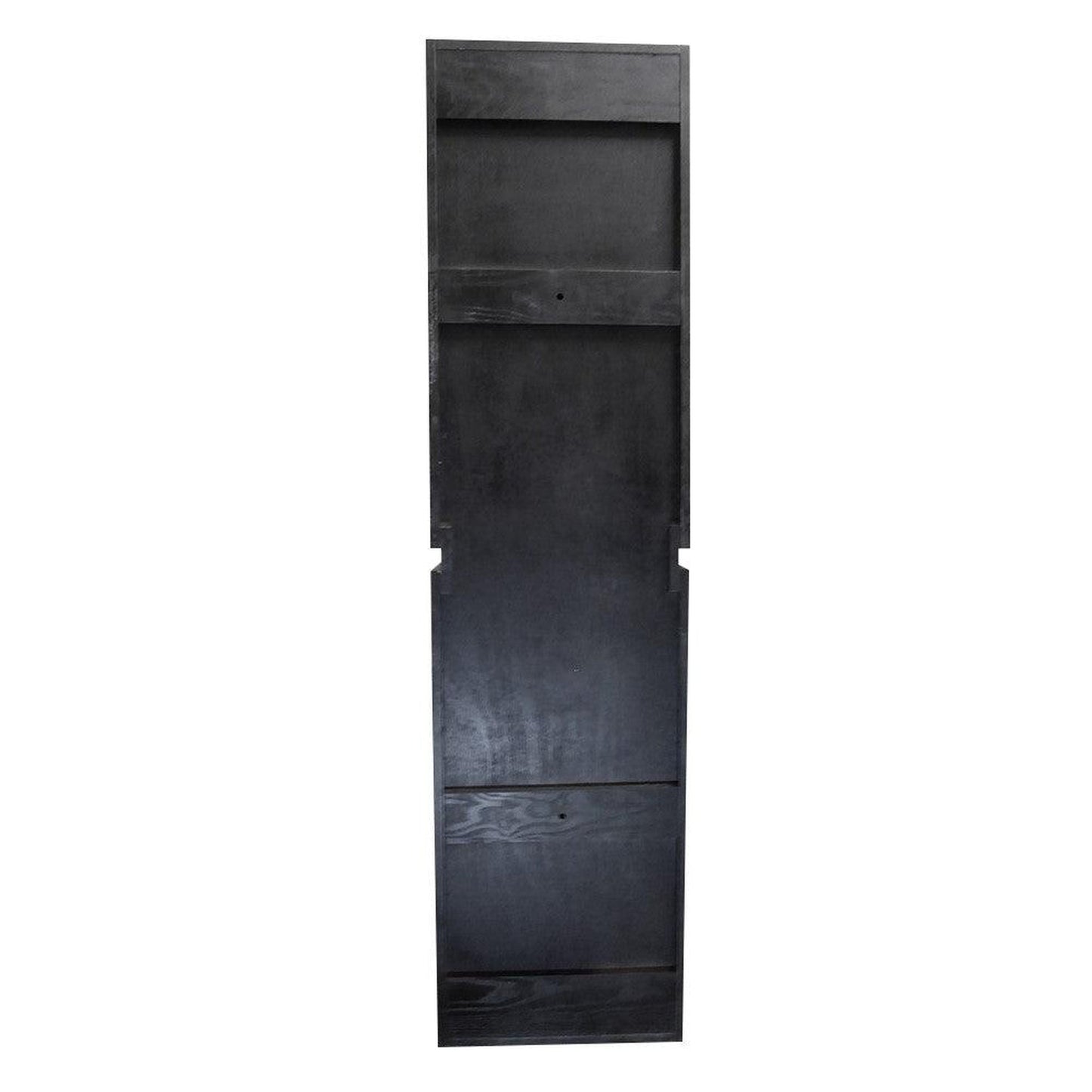 Bellaterra Home 16" Black Wall-Mounted Linen Cabinet With 10 Glass Shelves