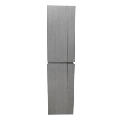 Bellaterra Home 16" Gray Wall-Mounted Linen Cabinet With 10 Glass Shelves