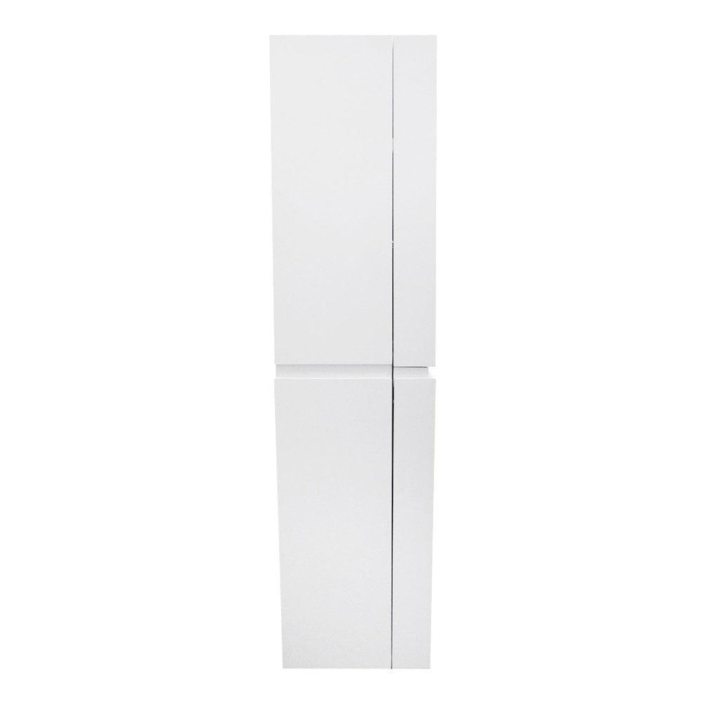 Bellaterra Home 16" White Wall-Mounted Linen Cabinet With 10 Glass Shelves