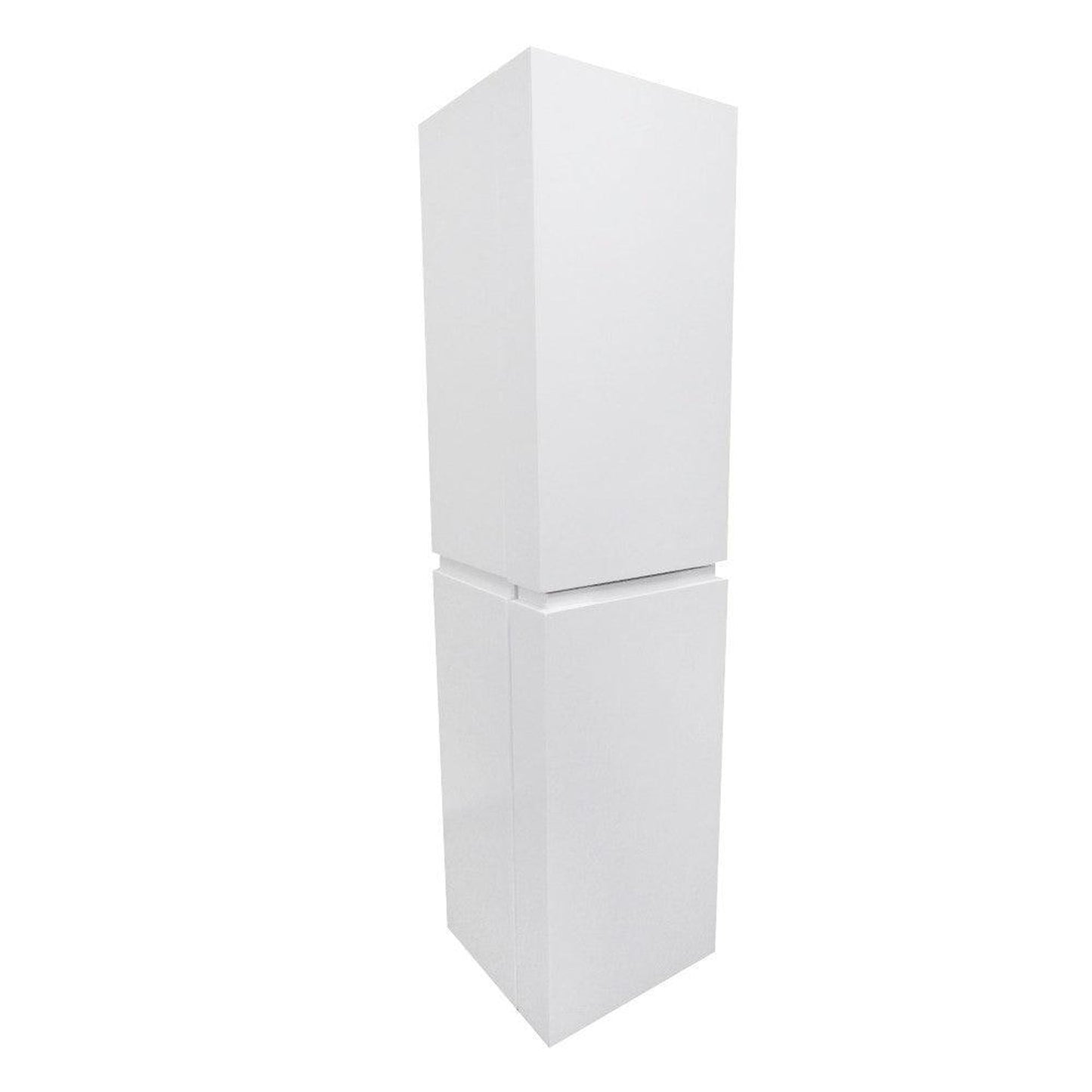 Bellaterra Home 16" White Wall-Mounted Linen Cabinet With 10 Glass Shelves