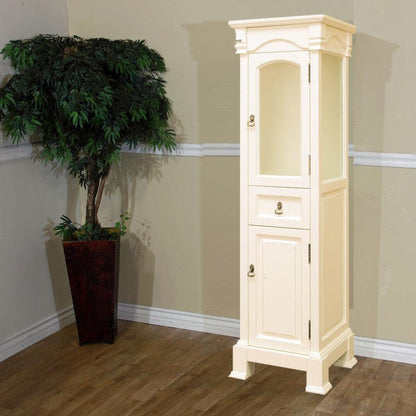 Bellaterra Home 18" 2-Door 1-Drawer Cream White Freestanding Linen Cabinet