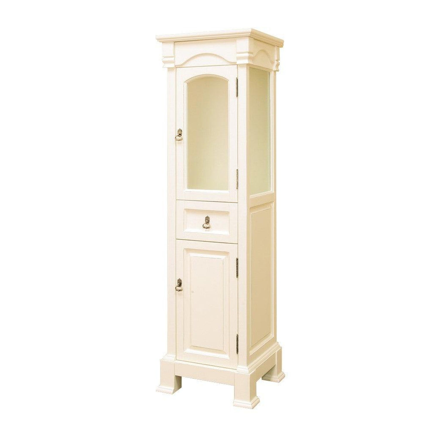 Bellaterra Home 18" 2-Door 1-Drawer Cream White Freestanding Linen Cabinet