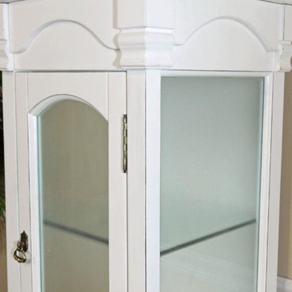 Bellaterra Home 18" 2-Door 1-Drawer White Freestanding Linen Cabinet