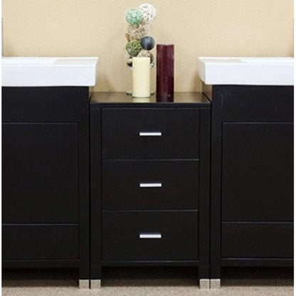 Bellaterra Home 18" 3-Drawer Black Freestanding Bridge Cabinet