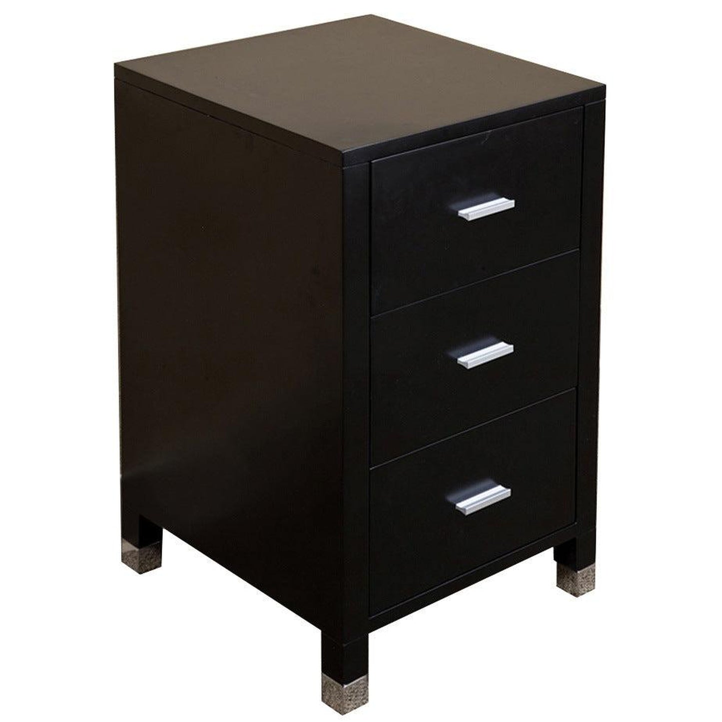 Bellaterra Home 18" 3-Drawer Black Freestanding Bridge Cabinet