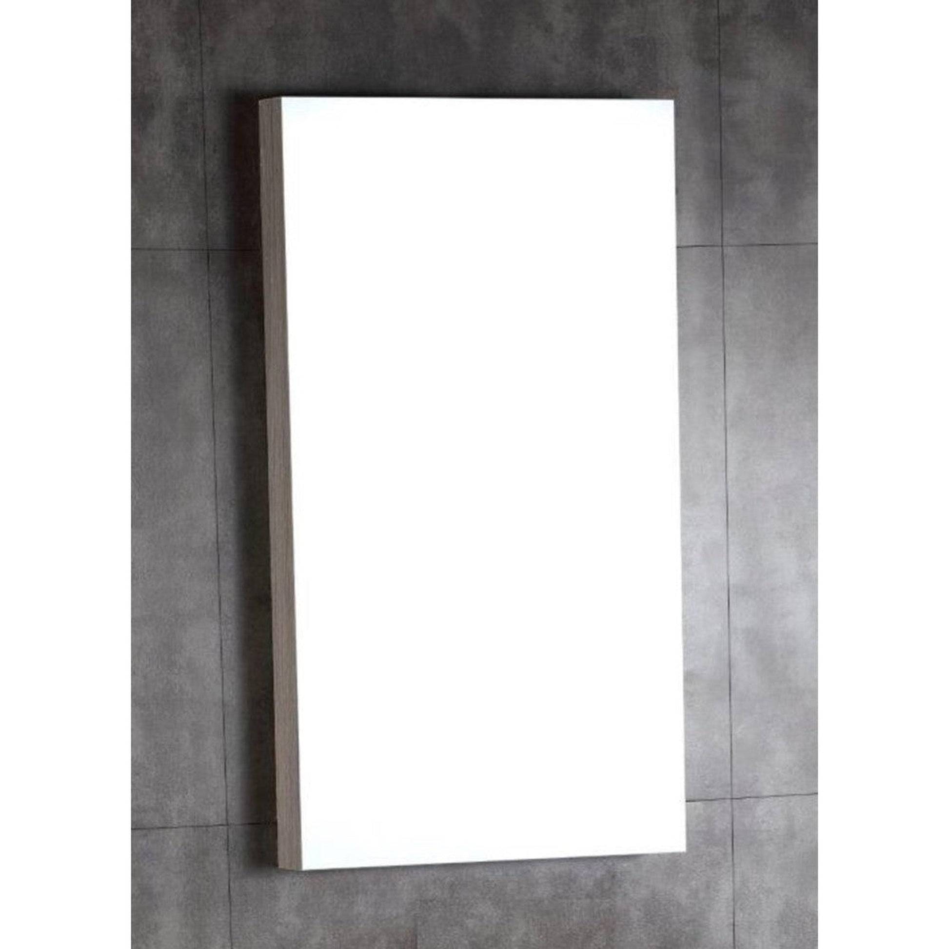 Bellaterra Home 18" x 32" Gray Brownish Oak Rectangle Wall-Mounted Frameless Mirror