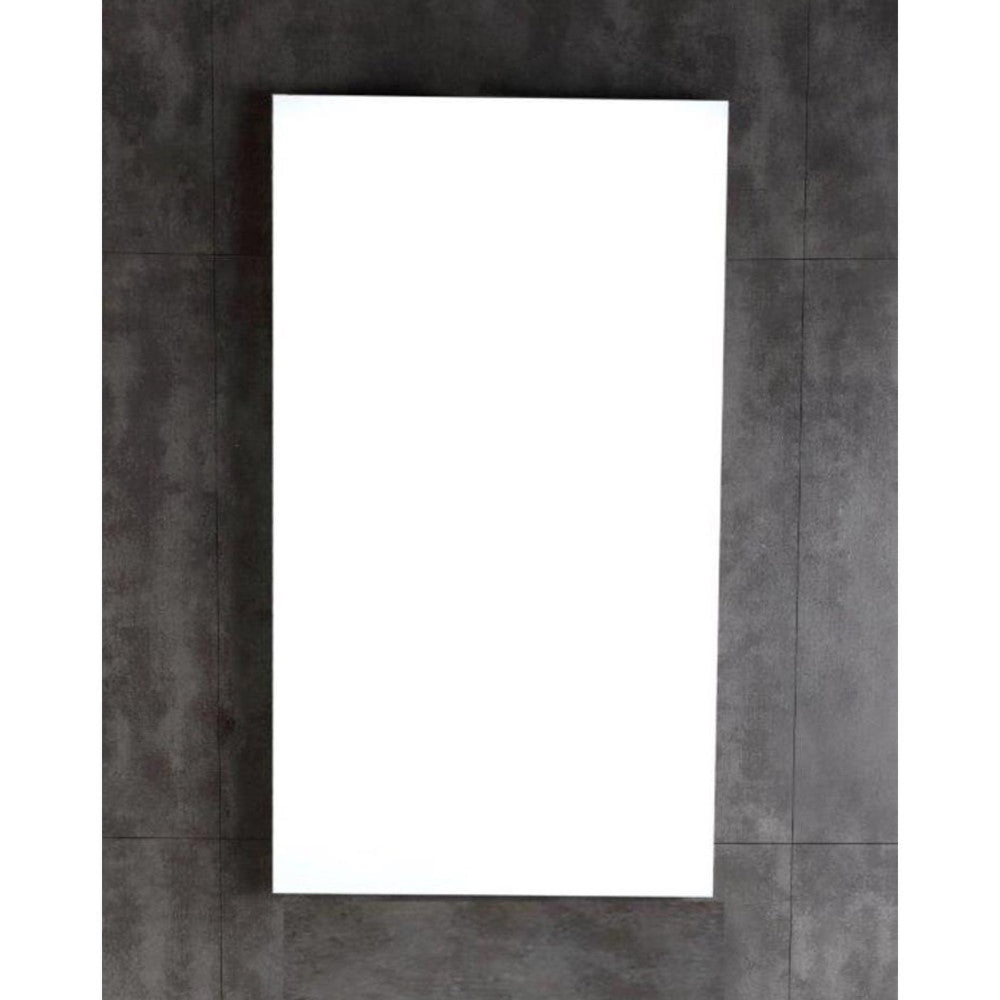 Bellaterra Home 18" x 32" Gray Brownish Oak Rectangle Wall-Mounted Frameless Mirror