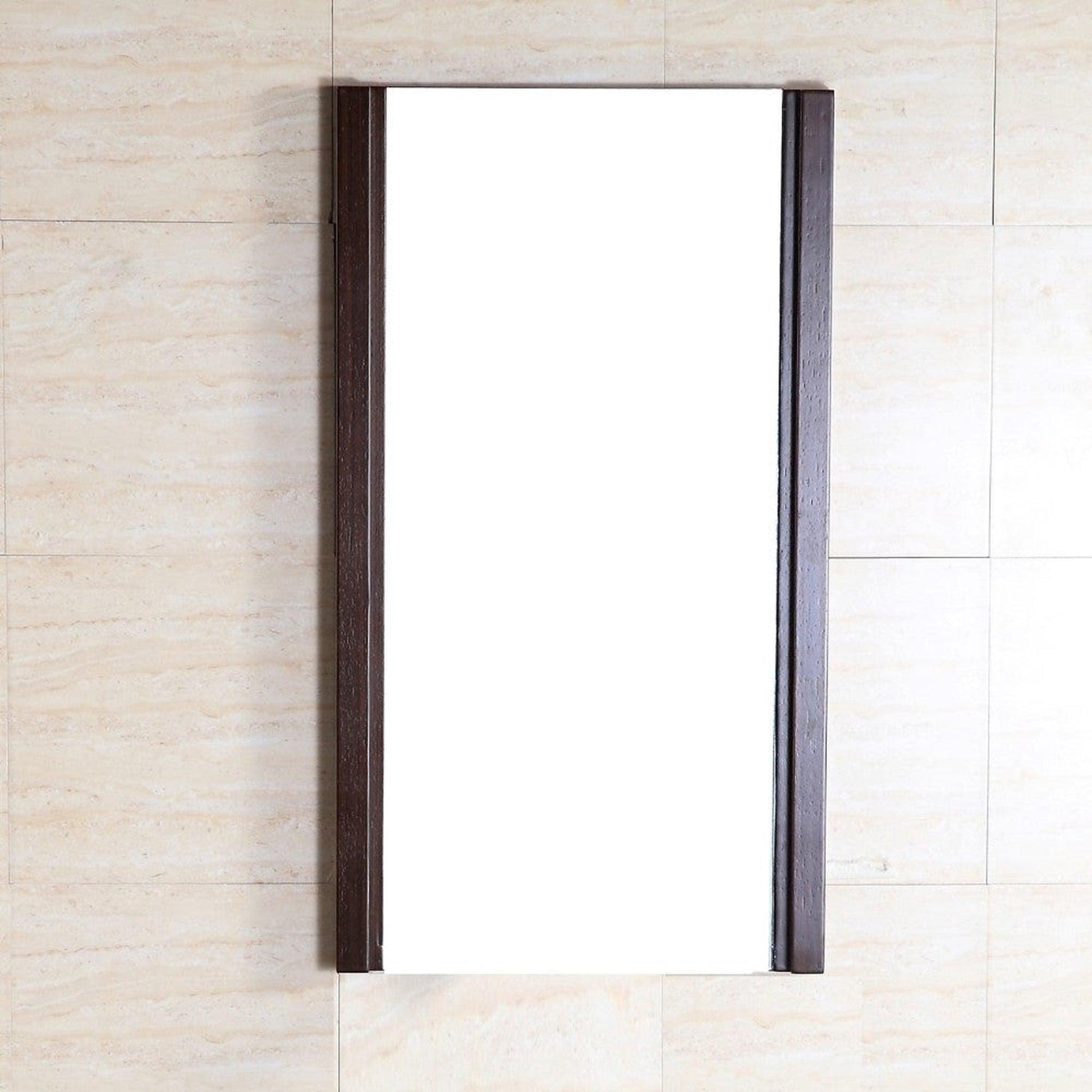 Bellaterra Home 18" x 32" Wenge Rectangle Wall-Mounted Solid Wood Framed Mirror