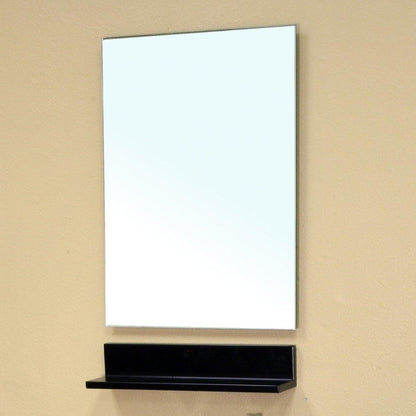 Bellaterra Home 20" x 32" Dark Espresso Rectangle Wall-Mounted Frameless Mirror With Freestanding Shelf